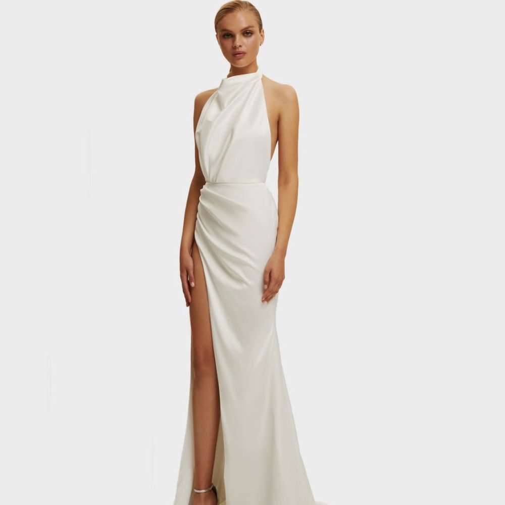 🤍 MILLA MOCK NECK SLEEVELESS HIGH SLIT DRESS 🤍